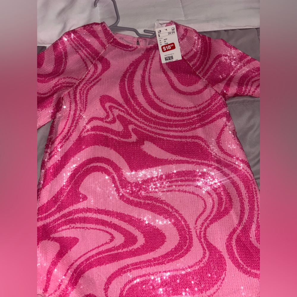 Pink Swirl Sequin Dress